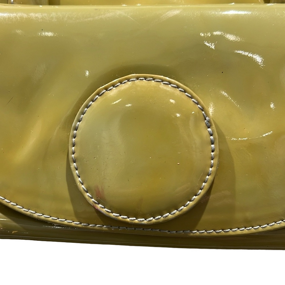 Furla Green Patent Leather Handbag  GUC - some color transfer and marks - Picture 3 of 13